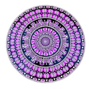 18” Dot Mandala on Wooden Board: Pastel Meditative Art