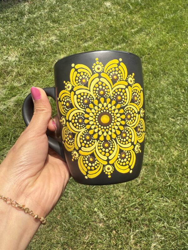 Sunflower Dot Mandala Mug - Image 2