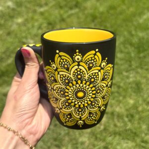 Sunflower Dot Mandala Mug