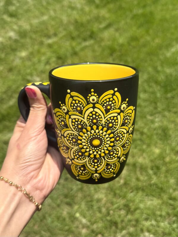 Sunflower Dot Mandala Mug