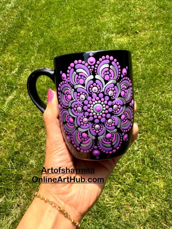 Dot Mandala Coffee Mug ( Purple ) - Image 2