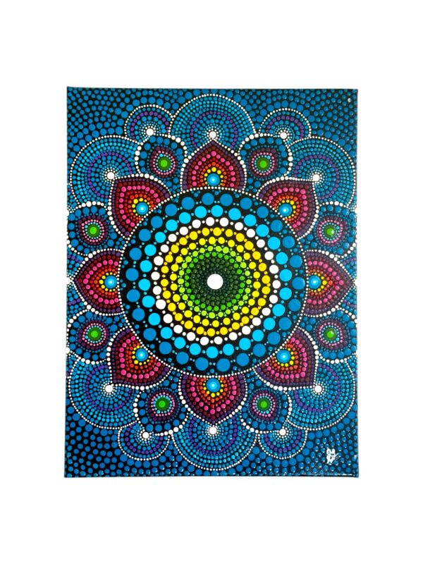16X10” Dot Mandala Canvas Wall Art