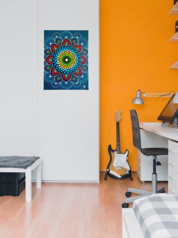 16X10” Dot Mandala Canvas Wall Art - Image 2