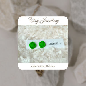 Minimalist Green Stud Earrings