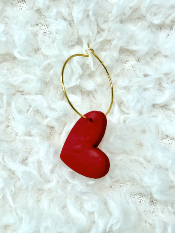 Lightweight Heart Hoop Earrings - Image 2