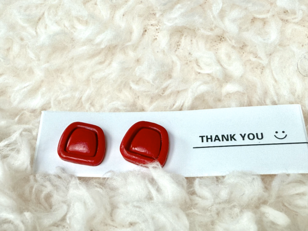 Bold Red polymer Clay Studs - Image 2