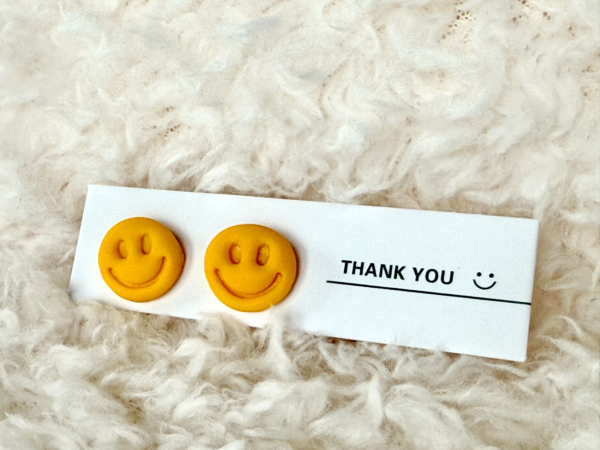 Smiley Face Clay Studs - Image 2