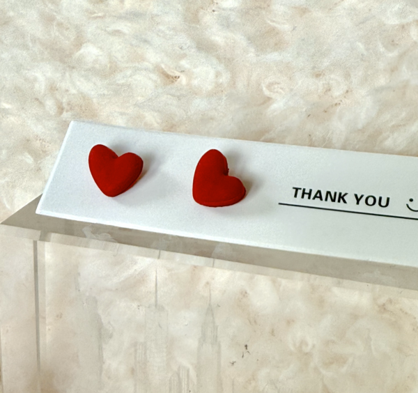 Tiny Heart Clay Studs - Image 2