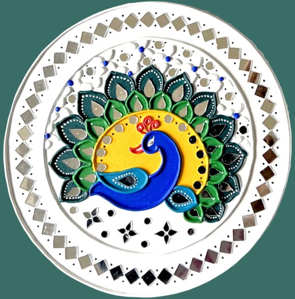10” Peacock Lippan Artwork - Image 4