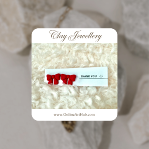 Cute Little Bow Clay Studs