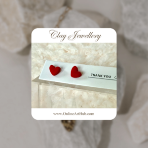Tiny Heart Clay Studs