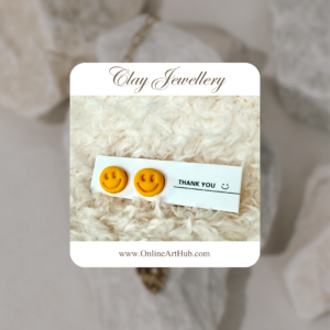 Smiley Face Clay Studs