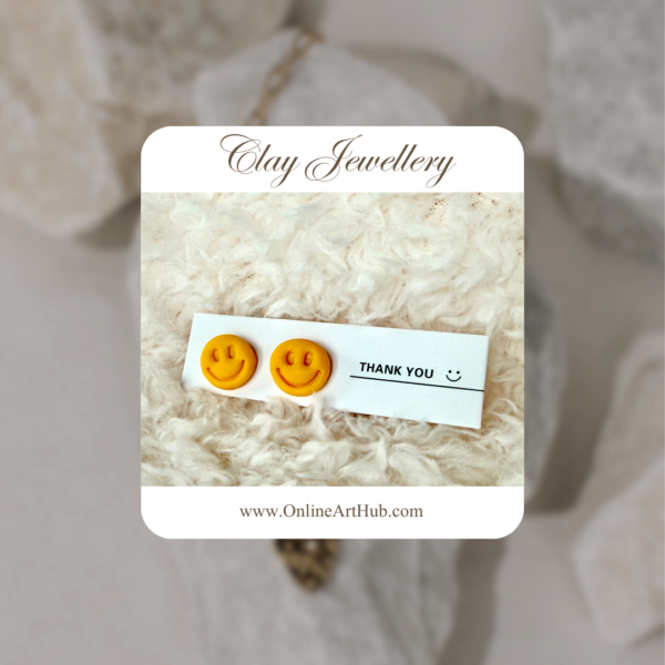 Smiley Face Clay Studs