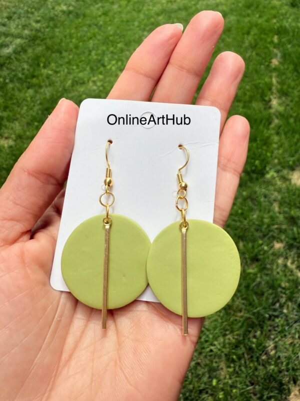 Handmade Polymer Clay neutral dangle Earrings - Image 2