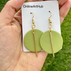 Handmade Polymer Clay neutral dangle Earrings