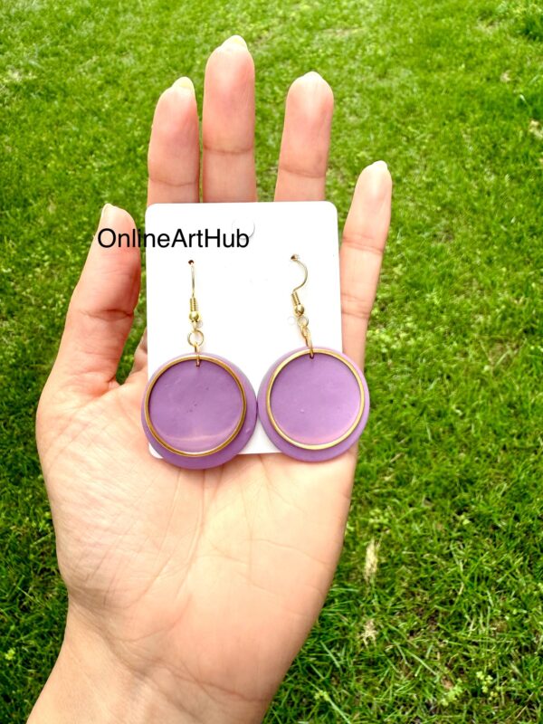 Handmade Polymer Clay neutral dangle Earrings