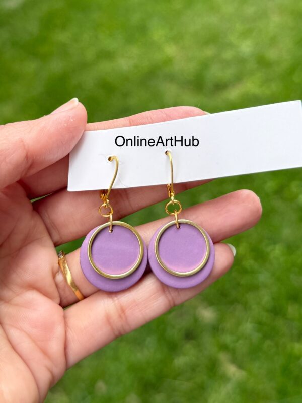 Handmade Polymer Clay neutral dangle Earrings