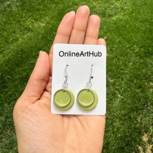 Handmade Polymer Clay neutral dangle Earrings