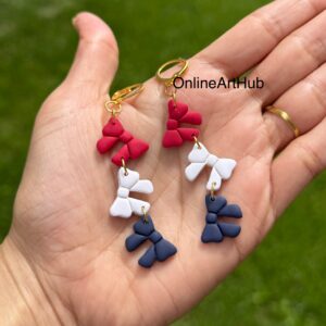 Handmade Polymer clay 4th of July Dangles