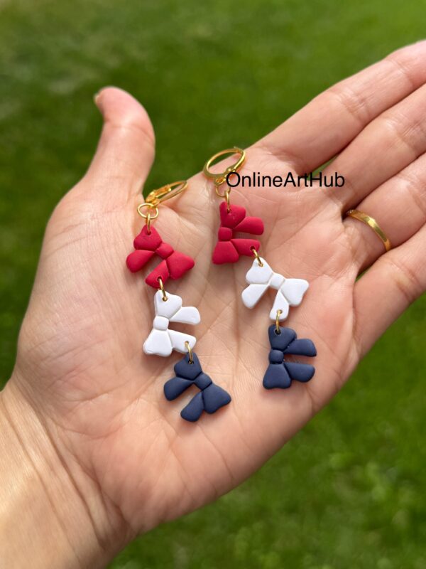 Handmade Polymer clay 4th of July Dangles