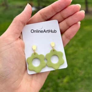 Handmade Polymer Clay Flower dangle Earrings