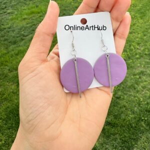 Handmade Polymer Clay neutral dangle Earrings