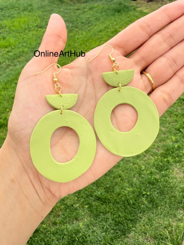 Handmade Polymer Clay neutral dangle Earrings