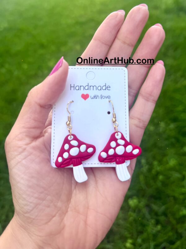 Handmade Polymer Clay Mashroom  Earrings