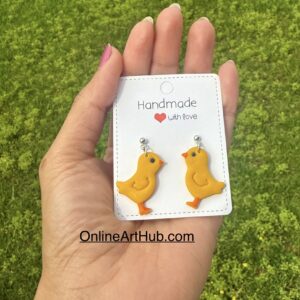 Cute Chick polymer clay Earrings 🐥🐣