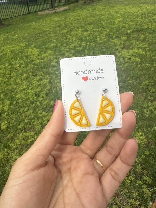 "Lemon Slice Polymer Clay Earrings – Fresh, Zesty, and Playful!" 🍋 - Image 3