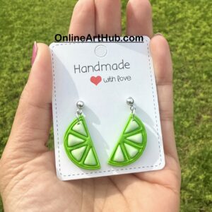 "Lime Slice Polymer Clay Earrings – Fresh, Zesty, and Playful!" 🍈💚