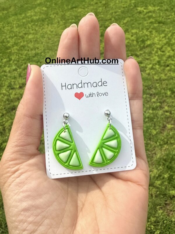 "Lime Slice Polymer Clay Earrings – Fresh, Zesty, and Playful!" 🍈💚
