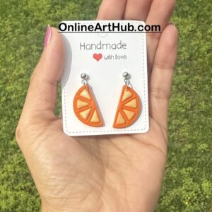 "Orange Slice Polymer Clay Earrings – Fresh, Zesty, and Playful!" 🍊🍊