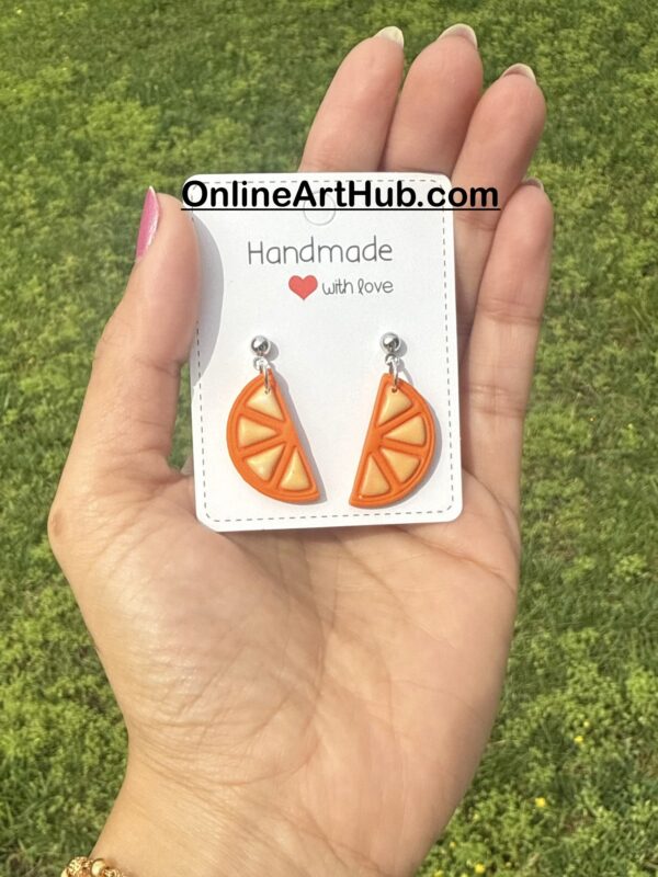 "Orange Slice Polymer Clay Earrings – Fresh, Zesty, and Playful!" 🍊🍊