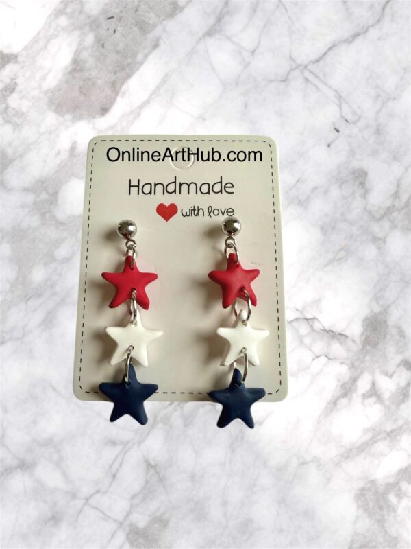 Handmade Polymer clay 4th of July Dangles - Image 3