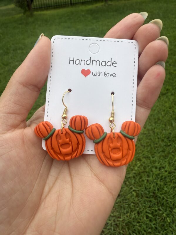 Polymer Clay pumpkin hoop earrings