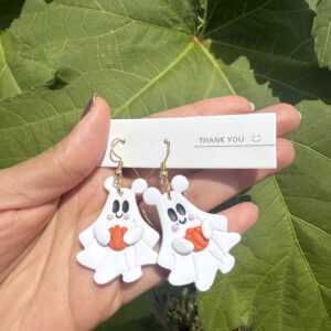 Ghost with pumpkin earrings