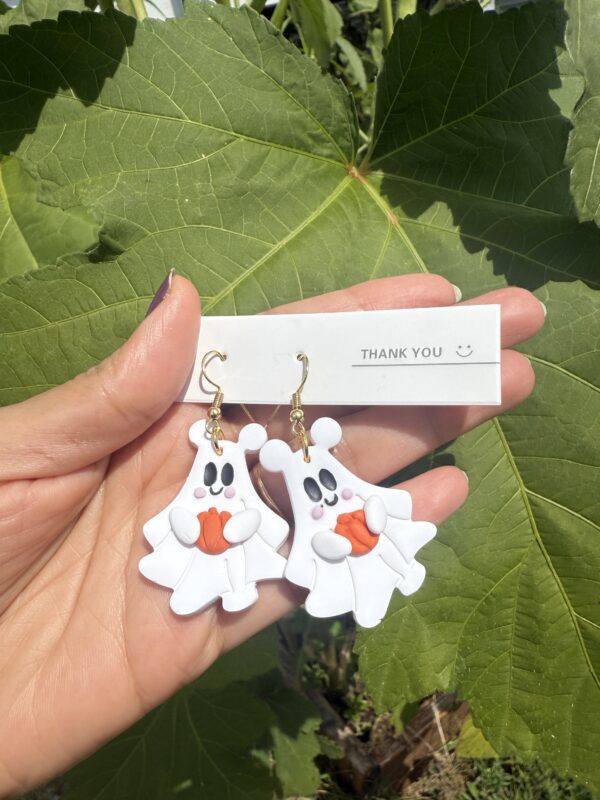 Ghost with pumpkin earrings