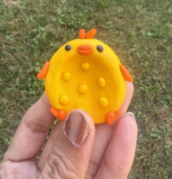 Handmade Polymer Clay yellow duck Worry Stone – Pocket Buddy - Image 3
